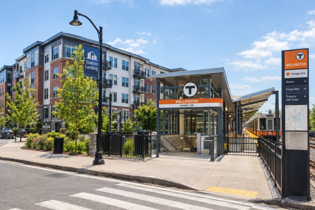  Wellington MBTA Orange Line station near Station Landing Apartments in Medford