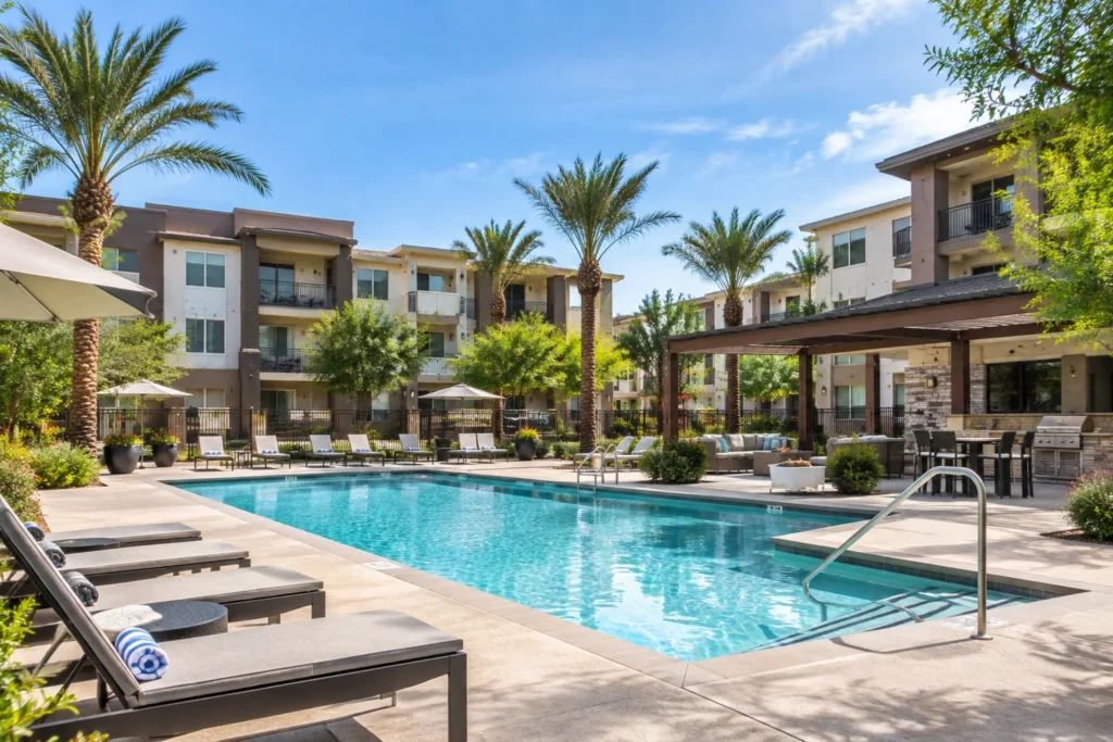 Swimming pool at Casa Del Sol Apartment Homes in Houston, TX