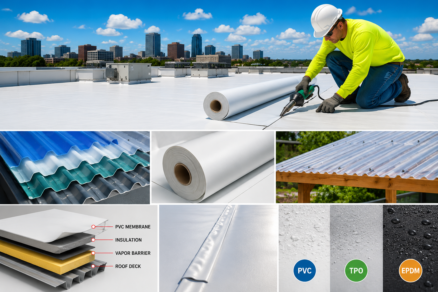 Best PVC Roofing Sheets in 2026 installed on a modern energy-efficient commercial building