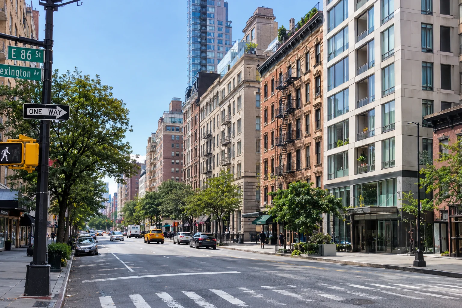 East 86th Street Upper East Side New York looking toward Lexington Avenue
