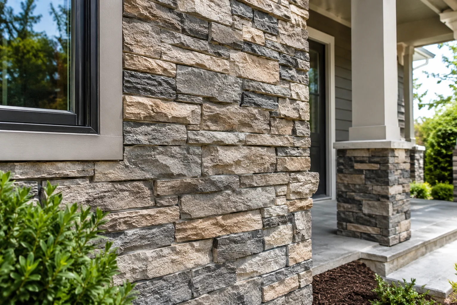 Versetta Stone Ledgestone panels installed on a house exterior