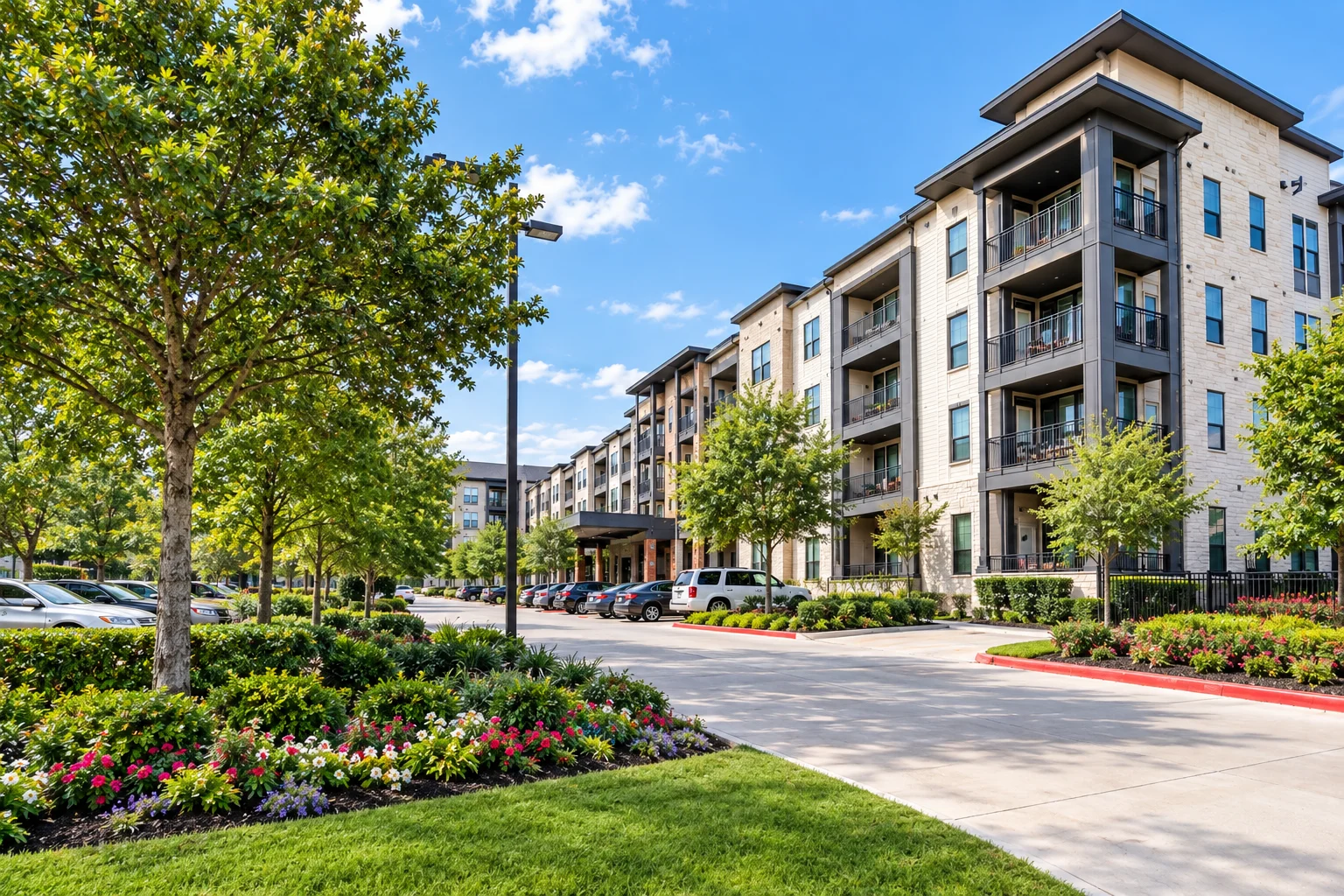 IMT Uptown Post Oak apartment community exterior in Houston Uptown district